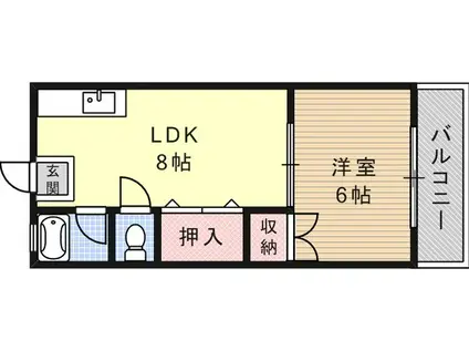 三山マンション(1LDK/3階)の間取り写真