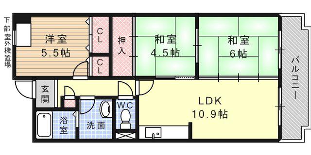 オルテンシアKOBE(3LDK/2階)の間取り写真