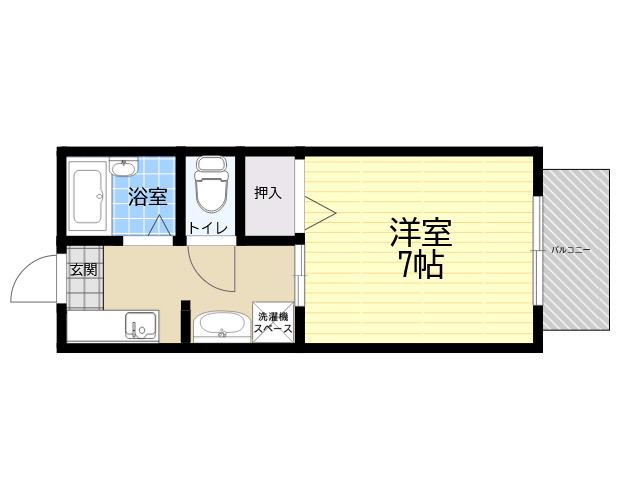 フレグランス御影2(1K/1階)の間取り写真