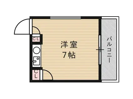 みどりマンション(ワンルーム/2階)の間取り写真