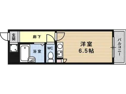 御影ガーデン(1K/3階)の間取り写真