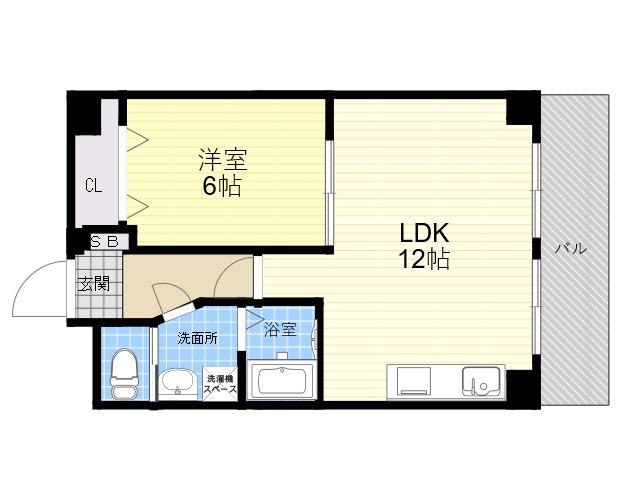 灘ロイヤルハイツ(1LDK/5階)の間取り写真