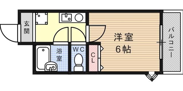 グランディア摩耶LEGEND(1K/3階)の間取り写真