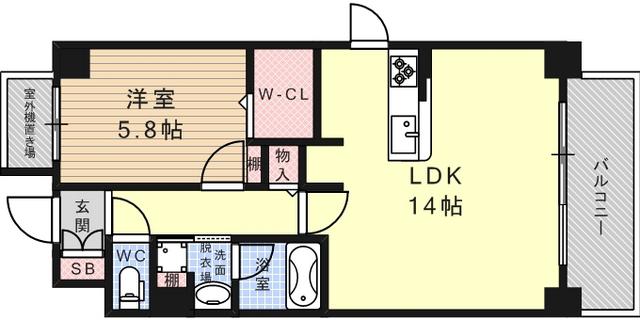 シュロスフォン甲南(1LDK/5階)の間取り写真
