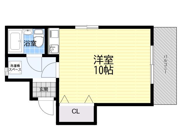 アビリティ岡本南(ワンルーム/3階)の間取り写真