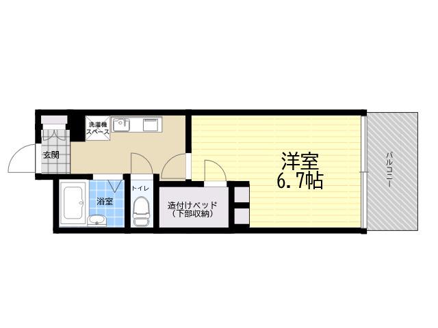 レオパレス都賀川(1K/4階)の間取り写真