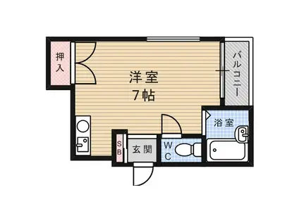メゾンタカタ(ワンルーム/3階)の間取り写真