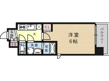 SDグランツ将軍通(1K/6階)の間取り写真