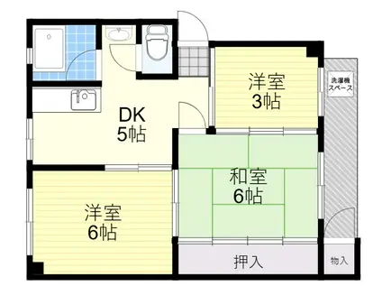 清水マンション(3DK/5階)の間取り写真