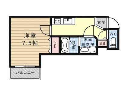 GKレジデンス深江(1K/4階)の間取り写真