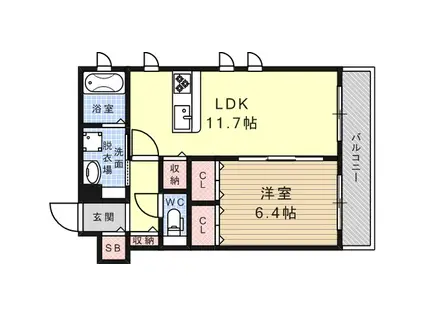 メゾンハピネス御影中町(1LDK/3階)の間取り写真