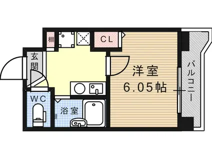 コーニッシュ王子公園(1K/3階)の間取り写真