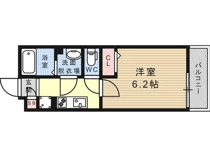 リブリ・クレールオカモト(1K/1階)の間取り写真