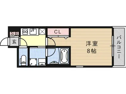コートベルフラワー(1K/5階)の間取り写真