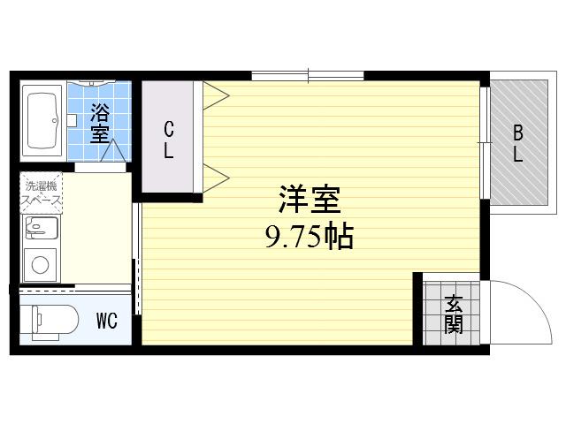 アクロス芦屋西アパートメント2(1K/2階)の間取り写真