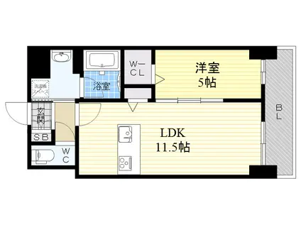 プレ・ラ・メール御影Ⅱ(1LDK/3階)の間取り写真