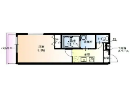 フジパレス東灘2番館(1K/2階)の間取り写真