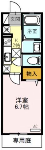 シャーメゾン本山北町(1K/1階)の間取り写真