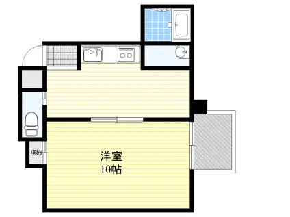 パラフォート船寺(1LDK/3階)の間取り写真