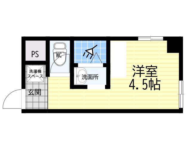 深江本町マンション(ワンルーム/2階)の間取り写真