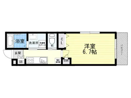 メゾンコンフォール六甲(1K/2階)の間取り写真