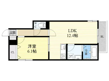 DEAR COURT(1LDK/1階)の間取り写真