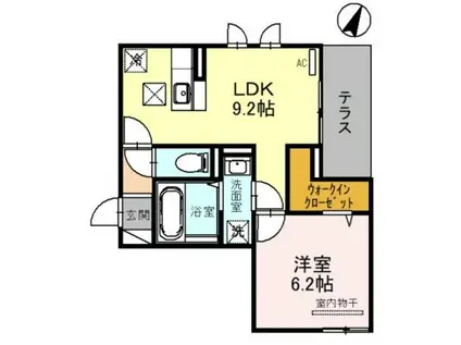 グレイスコート御影中町(1LDK/1階)の間取り写真