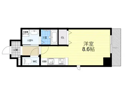 ONLYONE灘南通(1K/8階)の間取り写真