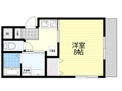 モレス・ヴィラ六甲(1K/4階)の間取り写真