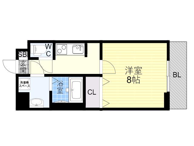 CLAIR摩耶(1K/1階)の間取り写真
