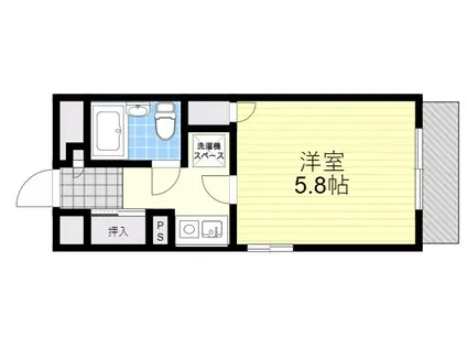 藤和シティコープ本山(ワンルーム/4階)の間取り写真