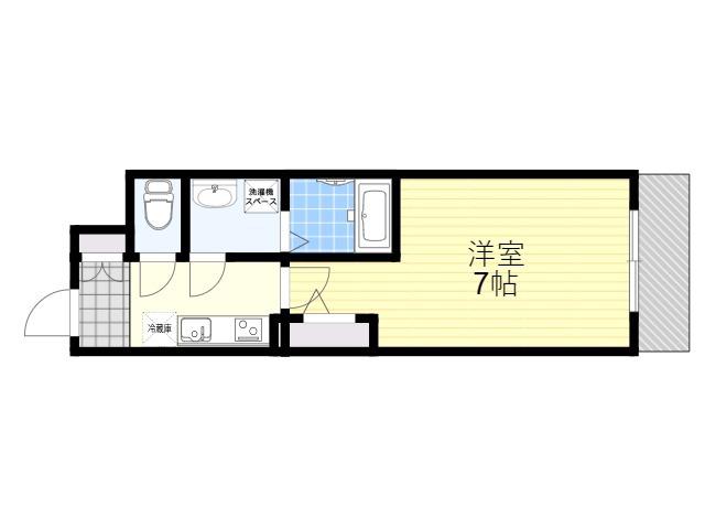 フレアコート甲南(1K/6階)の間取り写真