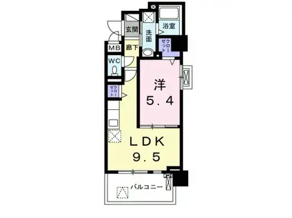クラシェス深江(1LDK/9階)の間取り写真
