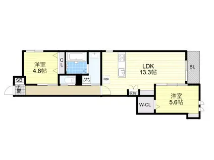 LAZOS MIKAGE(2LDK/1階)の間取り写真