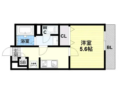 リブリ・リヴェール御影(1K/3階)の間取り写真