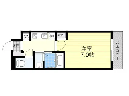 AILE青木(1K/3階)の間取り写真