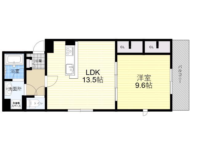 ソレイエール(1LDK/2階)の間取り写真
