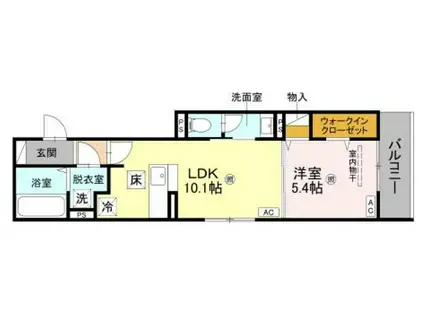 ソレアード魚崎北町(1LDK/1階)の間取り写真