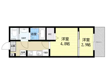 OCTA青木(1K/2階)の間取り写真