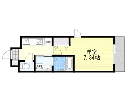 AILE御影塚町(1DK/3階)の間取り写真