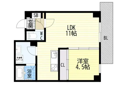 アリビラ六甲(1LDK/3階)の間取り写真