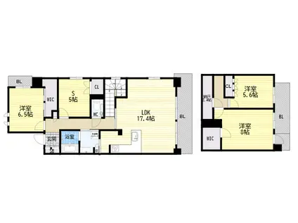 ワコーレ王子公園アクロススクエア(3SLDK/1階)の間取り写真