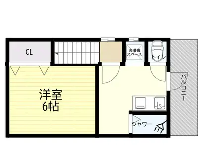カーサ原田通(ワンルーム/2階)の間取り写真