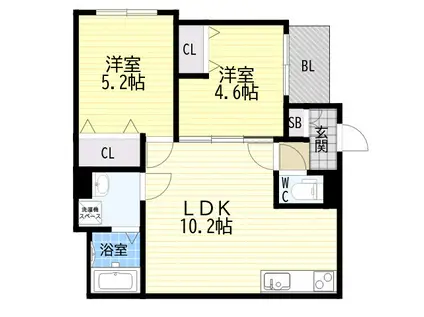 D PORTA ALOGGIO(2LDK/2階)の間取り写真