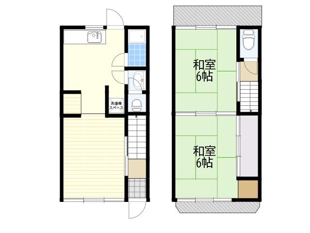 篠原南町6丁目テラスハウス(2DK)の間取り写真