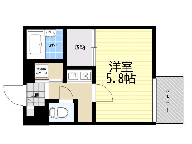 レオパレスアルカディア畑原(1K/1階)の間取り写真