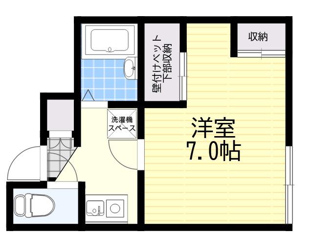 レオパレスクレスト御影(1K/1階)の間取り写真