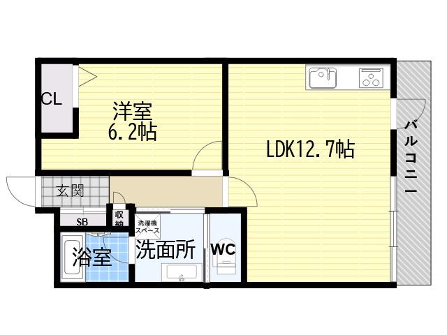 サンコート青谷(1LDK/1階)の間取り写真