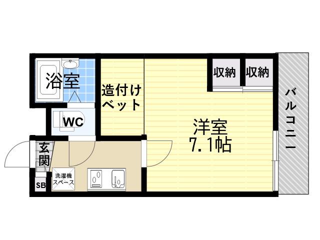 レオパレスル コントワール4(1K/4階)の間取り写真