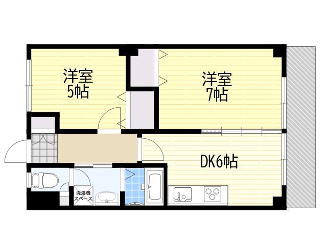 GRAND LIFE青木(2DK/2階)の間取り写真
